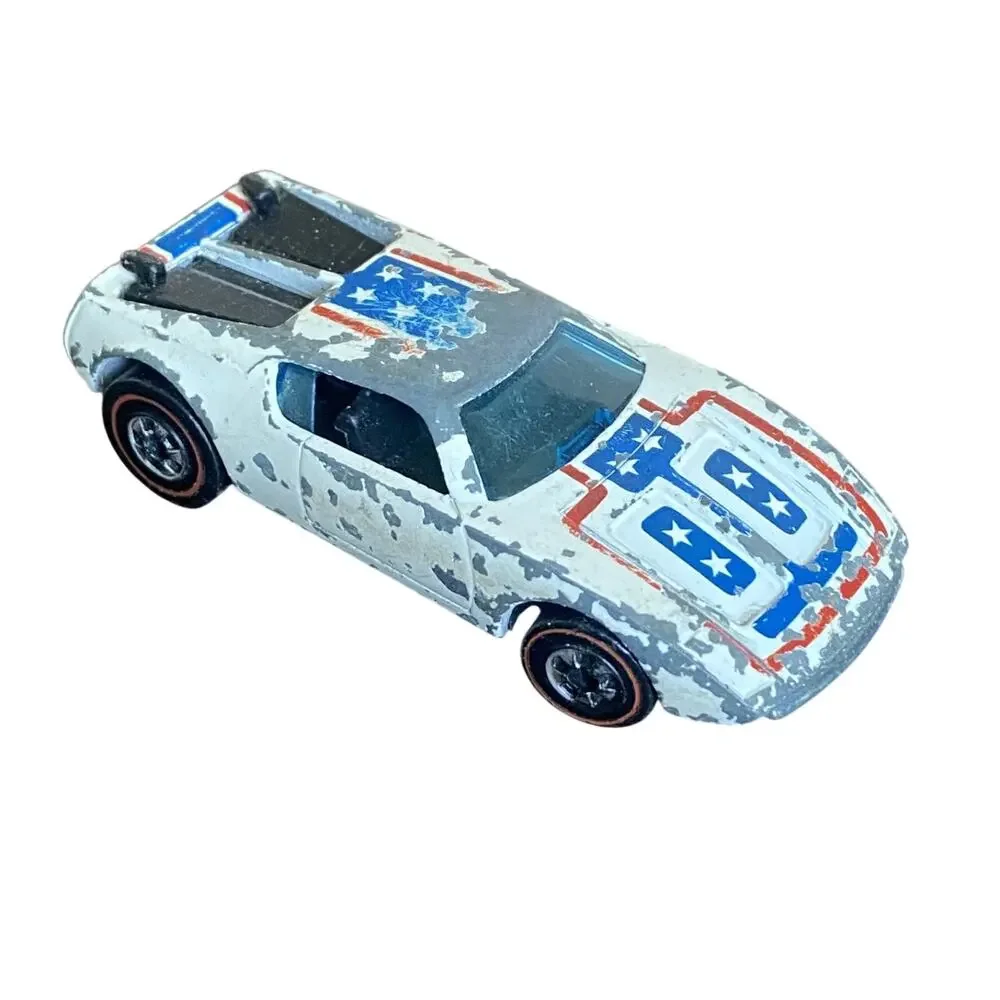 Vintage Hot Wheels Redline Warpath White Flying Colors Race Car Toy *Read*